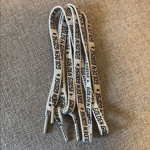 Golden Goose Silver and Black Shimmery Silver Shoelaces